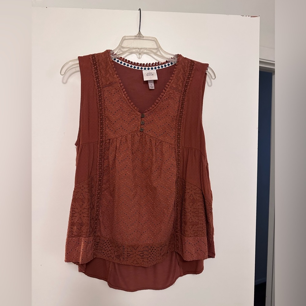 Burnt orange knox rose shirt